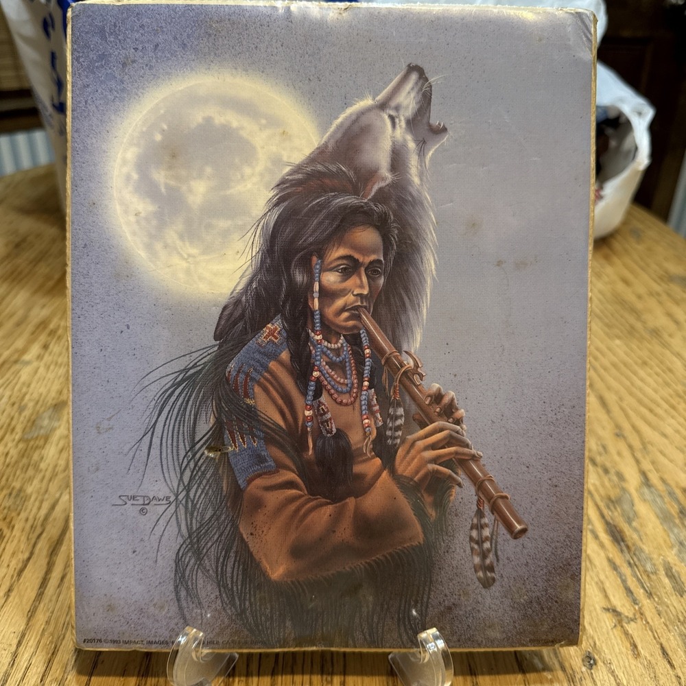 "Tribal Wolf Song Native American" by‎ Sue Dawe 8x10"